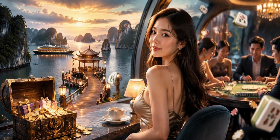 Người chơi thư giãn bên vịnh Hạ Long, trải nghiệm trò chơi bài Jackpot trên điện thoại