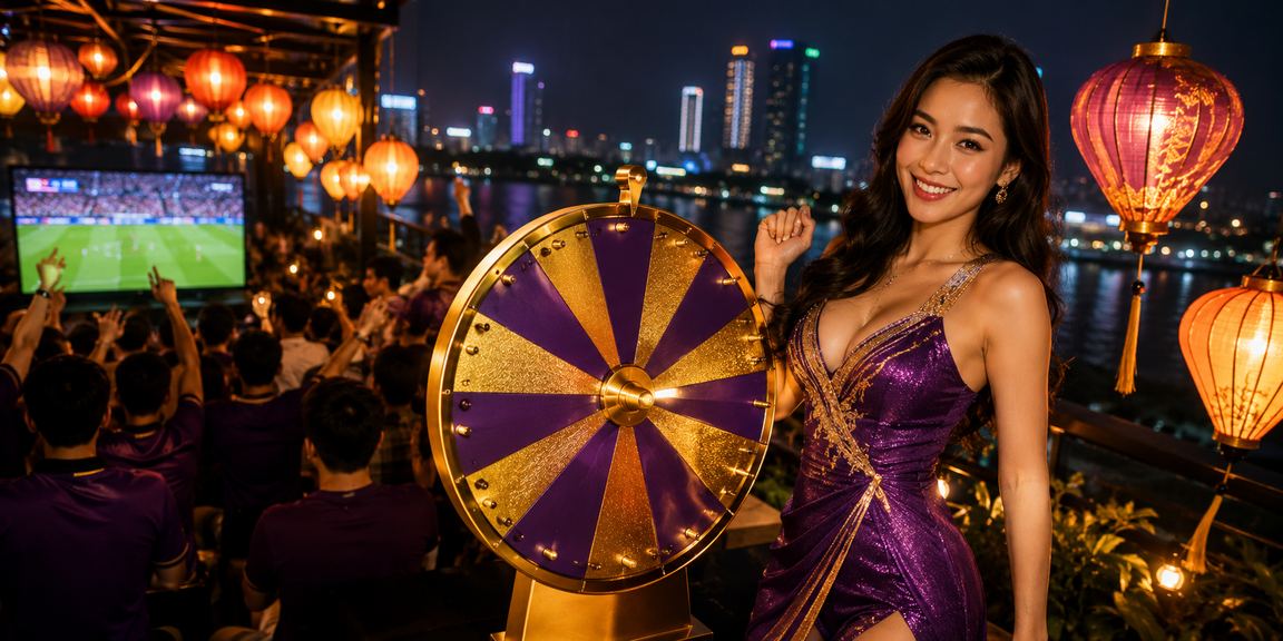 Bàn roulette tại sòng bạc Hà Nội với đèn lồng trang trí lung linh về đêm